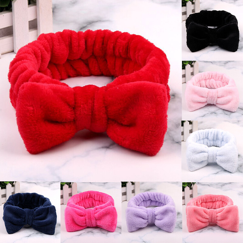 Soft Fleece Fluffy Elastic Headband for Makeup Spa and Shower