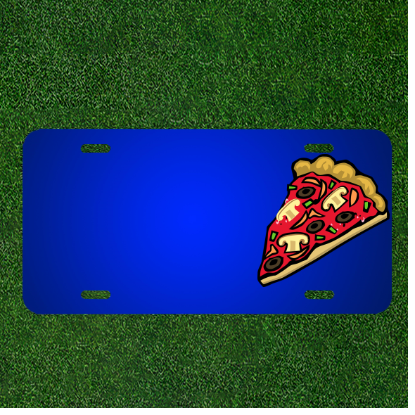 Custom Personalized License Plate With Add Names To Pizza Mushroom Peppers