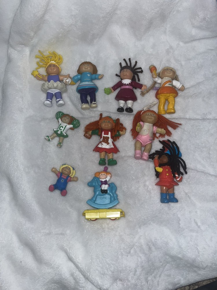 Vintage Set of 9 Cabbage Patch Kids Mini Posable PVC Figurines 1980s