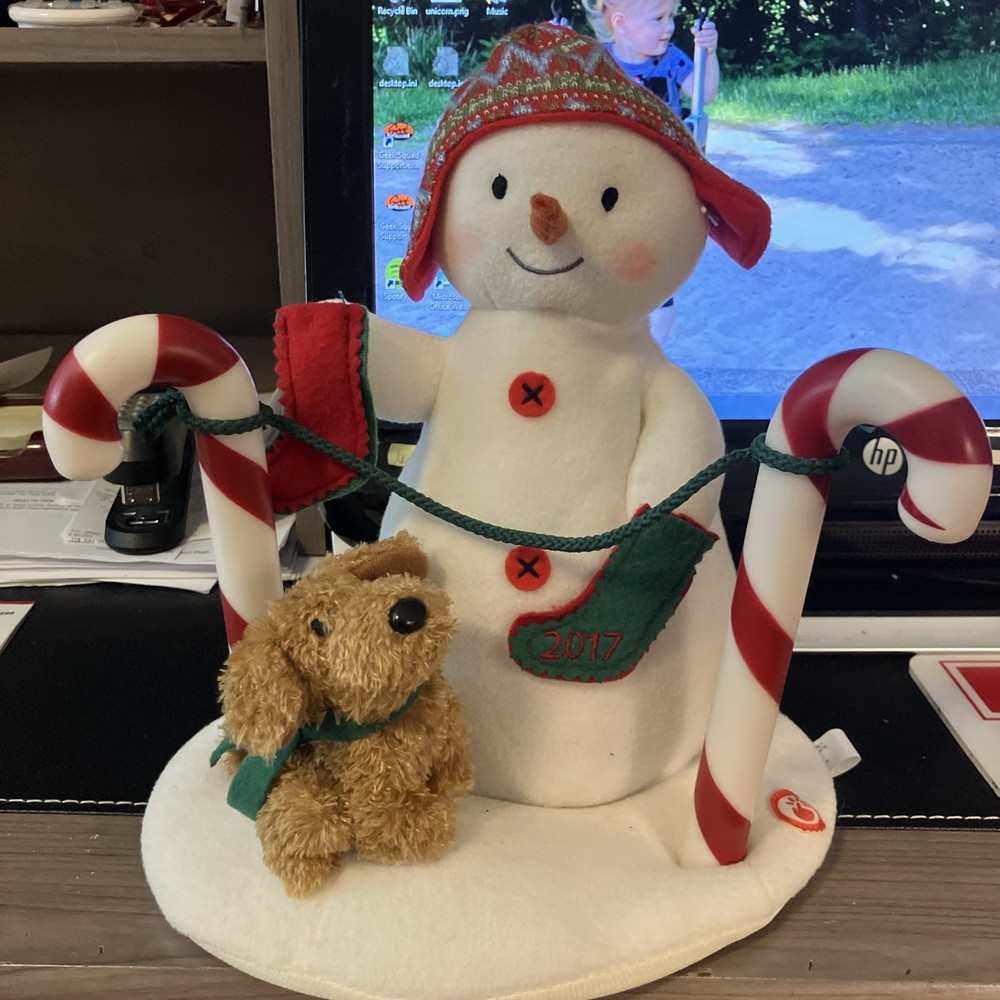 Hallmark Christmas Snowman & Rex Hung With Care Jingle Pals Animated 2017 WORKS