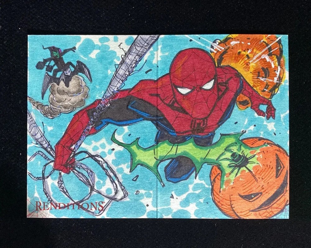 2024 UD Marvel Renditions Spider-Man Dual Sketch Booklet Spider-Man 1/1 GAV