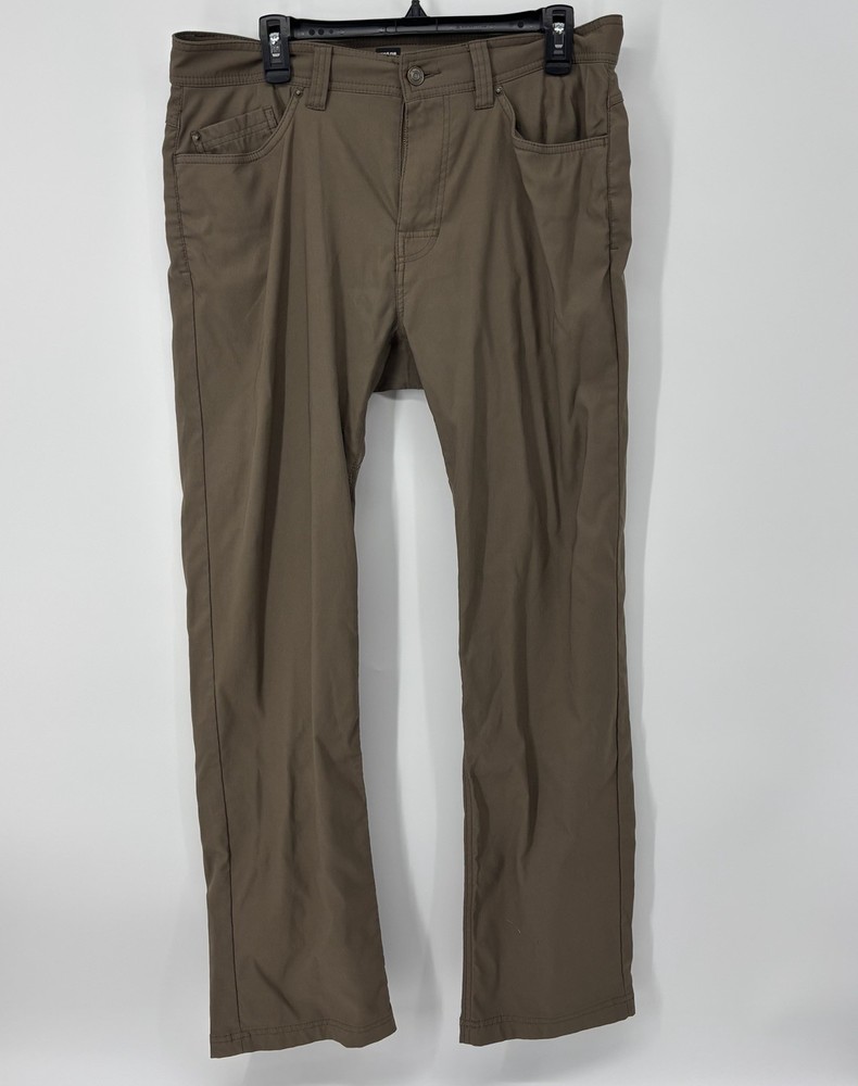 Prana Brion II Pants Brown Men’s Size 34x32 Standard Fit Stretch Travel Hiking