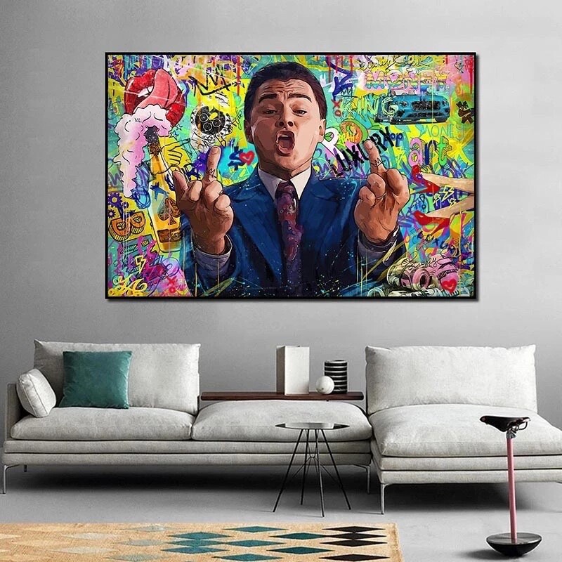 Movie poster wolf of wall street art pop art canvas picture wall art home decor