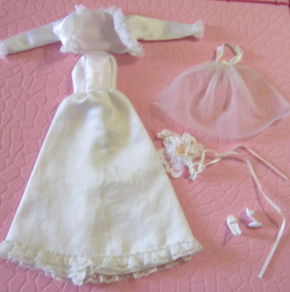Vintage Barbie Clothing Wedding Bridal Outfit Dress, Veil, Shoes,  Bouquet