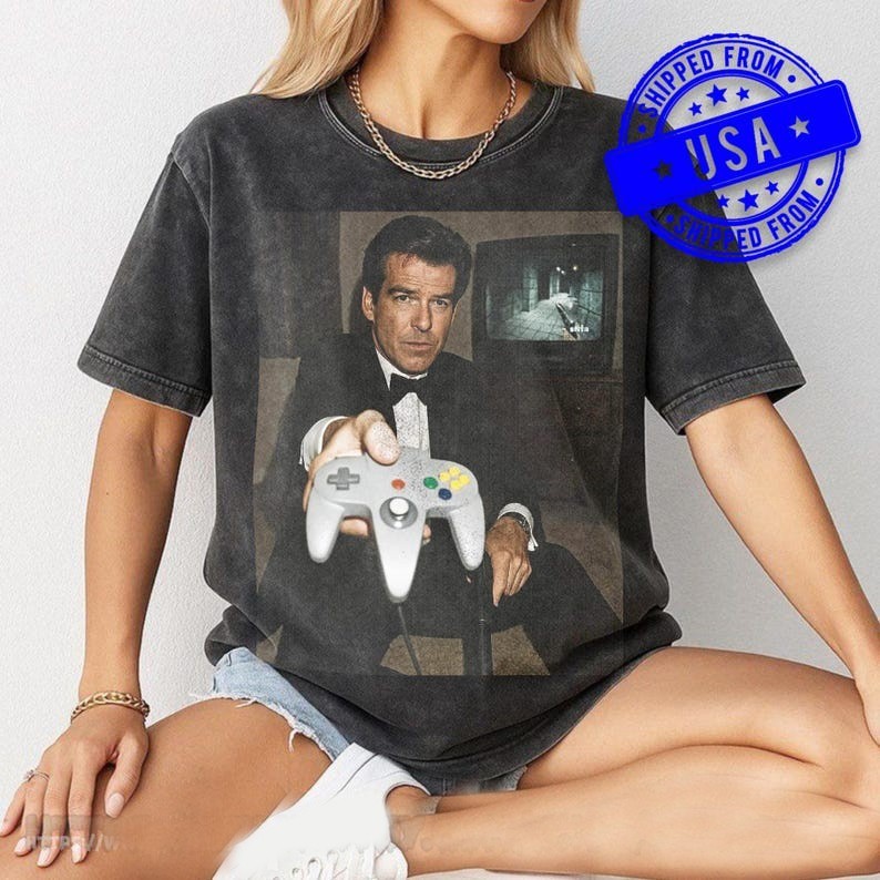 Pierce Brosnan GoldenEye N64 Shirt - Vintage Style James Bond 007 Tee