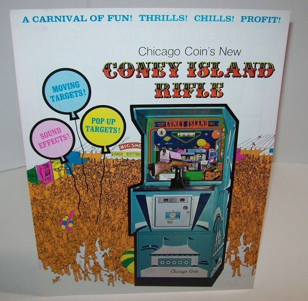 Coney Island Rifle Arcade FLYER Original Gun Shooting Gallery Game 1976 New York