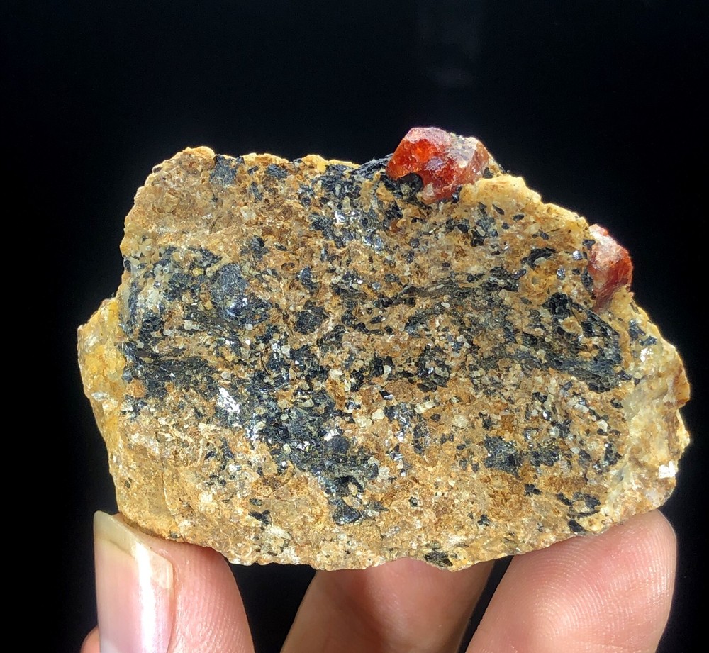 55 Gm Natural Lovely Red Zircon On Matrix Specimen From Skardu Pakistan