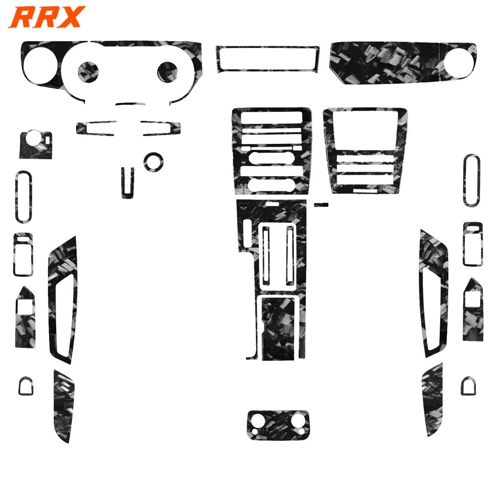 50Pcs Forged Carbon Fiber Kits Full Interior Trim Cover For Ford Mustang 09-14