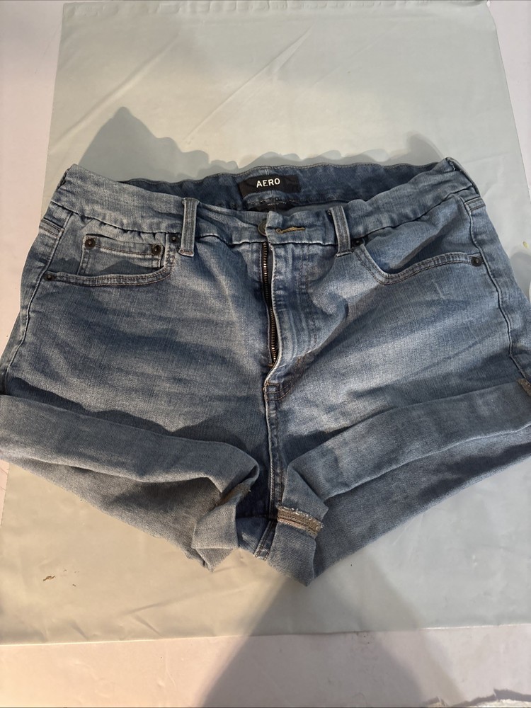 Aeropostale Shorts Womens 14 Aero High Rise Curvy Midi-3 Stretch Denim