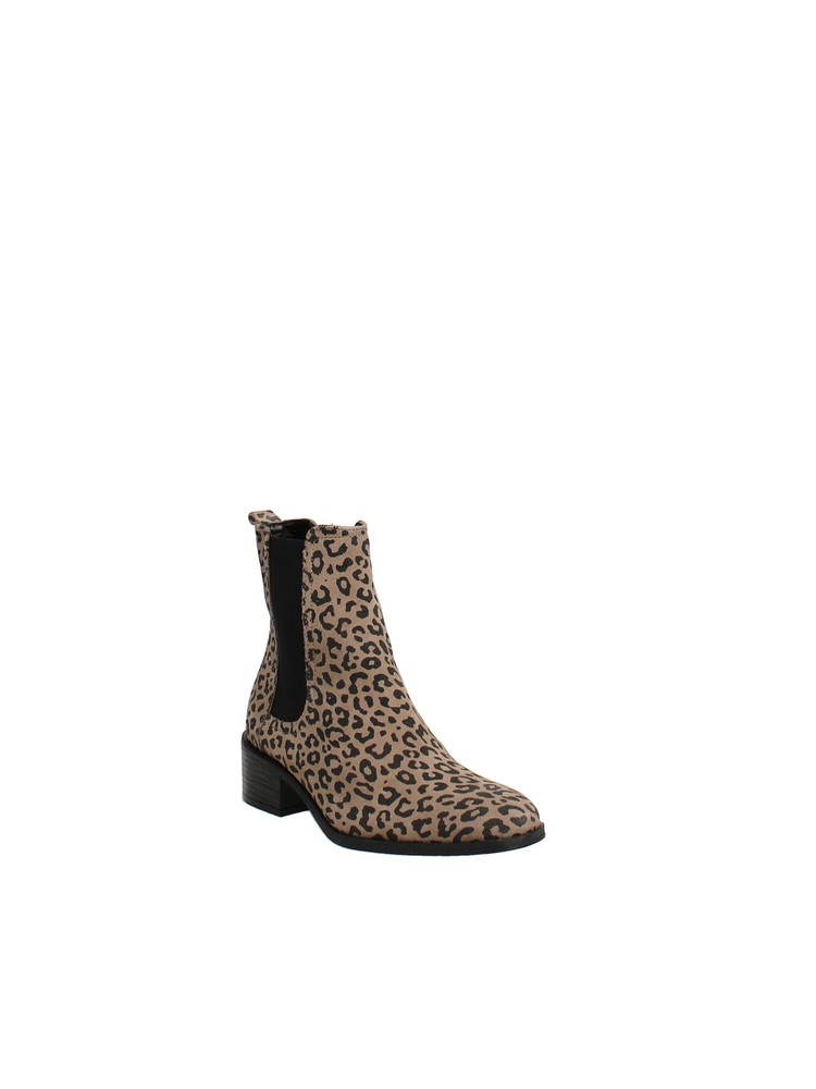 REACTION KENNETH COLE Womens Beige Print Chelsea Boot Salt Leather Booties 8