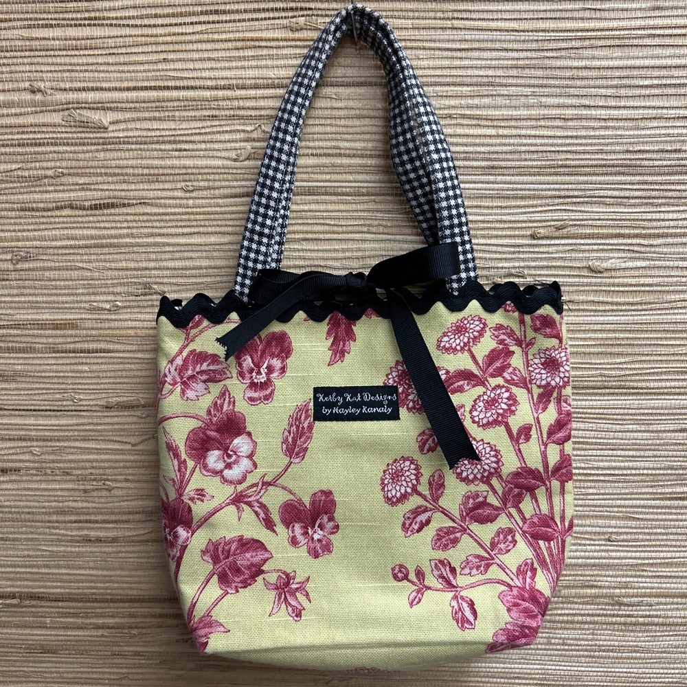Kerby Kat Designs Hayley Kanalys Yellow Pink Black Check Bow Top Purse for Kids  
