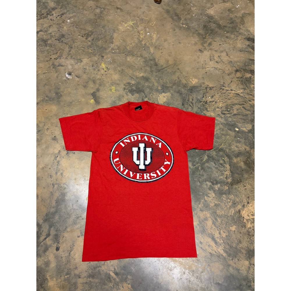 Vintage Indiana University T Shirt Mens Medium Red Screen Stars Best IU Hoosiers