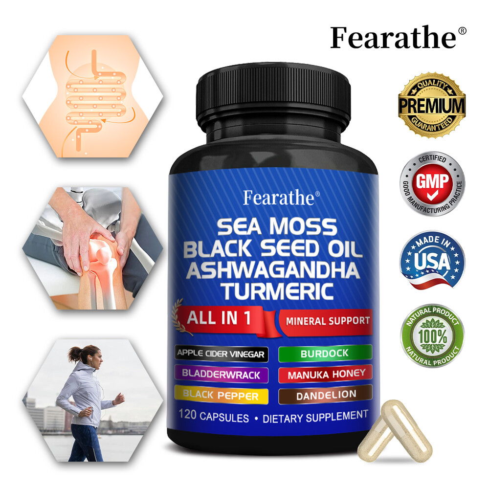 Sea Moss & Black Seed Oil & Ashwagandha & Turmeric All-in-1 Supplements