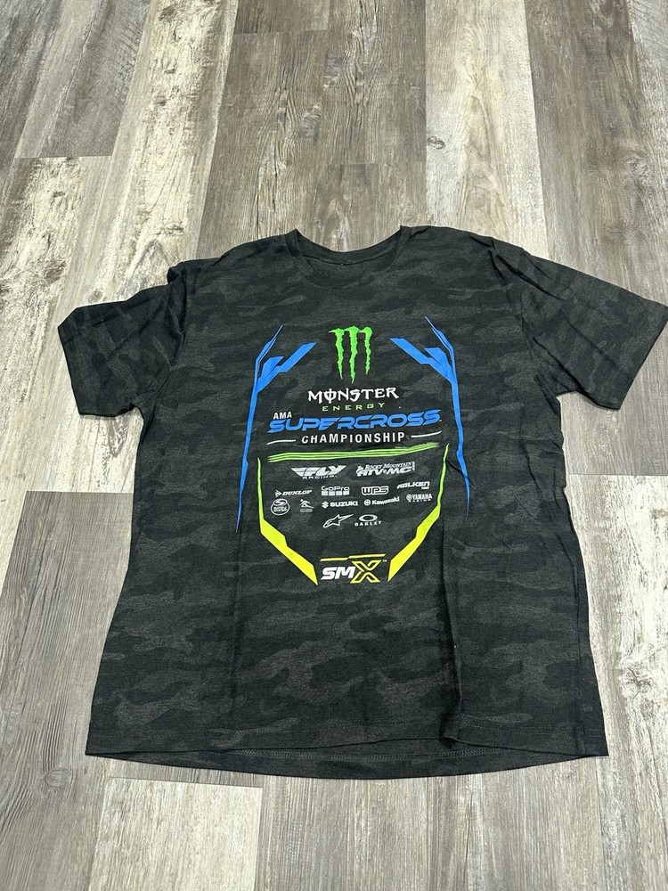 Monster Energy Shift Racing Yamaha MX Tee Supercross Y2K Style Grunge Camo