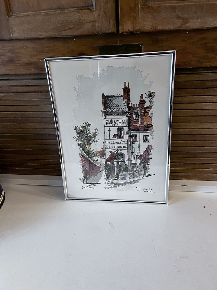 British pub Art Bawcombe Litho Jerusalem Inn Nottingham 16x12