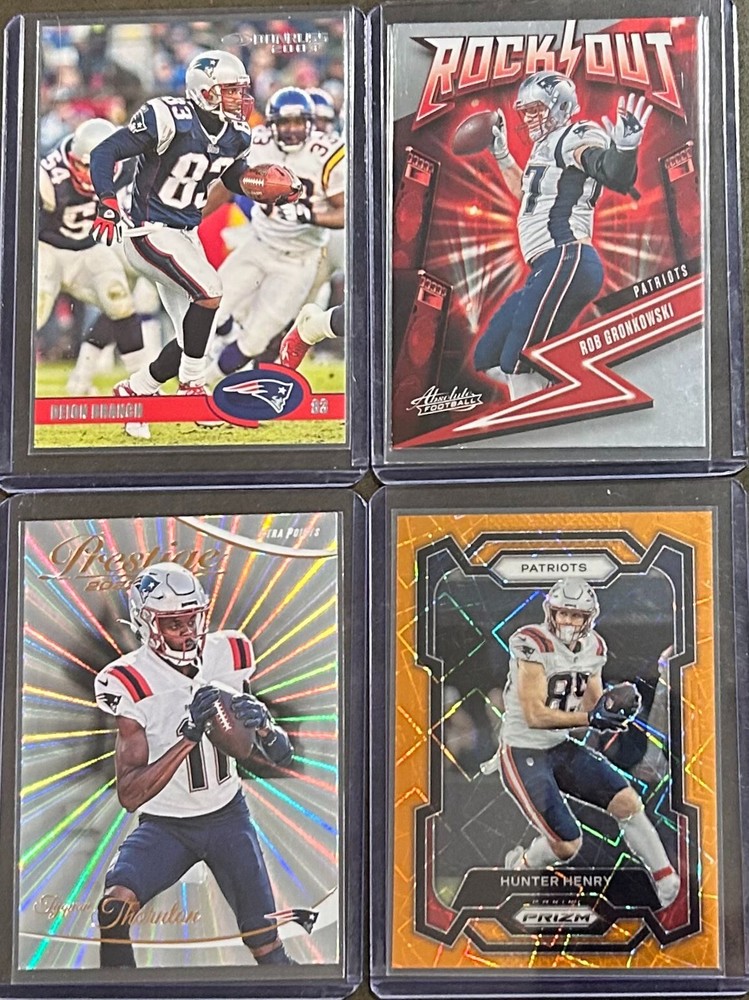 2023 Panini Football New England Patriots 4 Card Insert/Parallel Trading Lot!