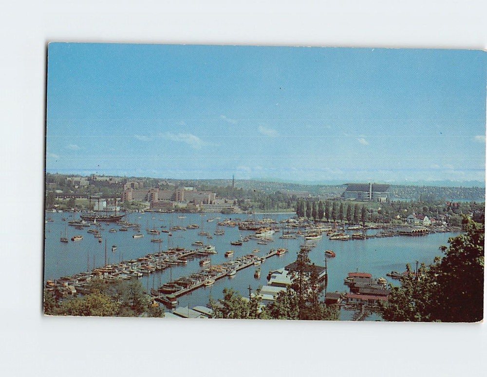 Postcard Portage Bay & Seattle Yacht Club Seattle Washington USA