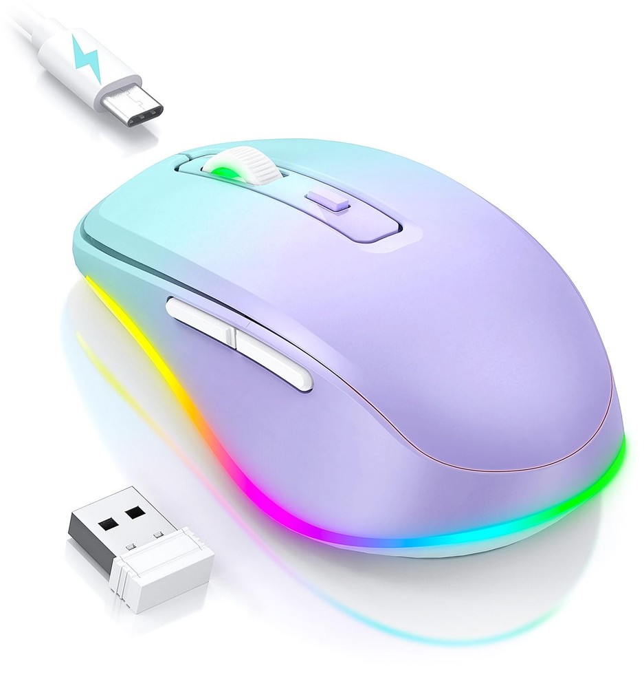 Wireless Mouse Jiggler with LED and Built-in Mover Rechargeable Silent USB Mouse