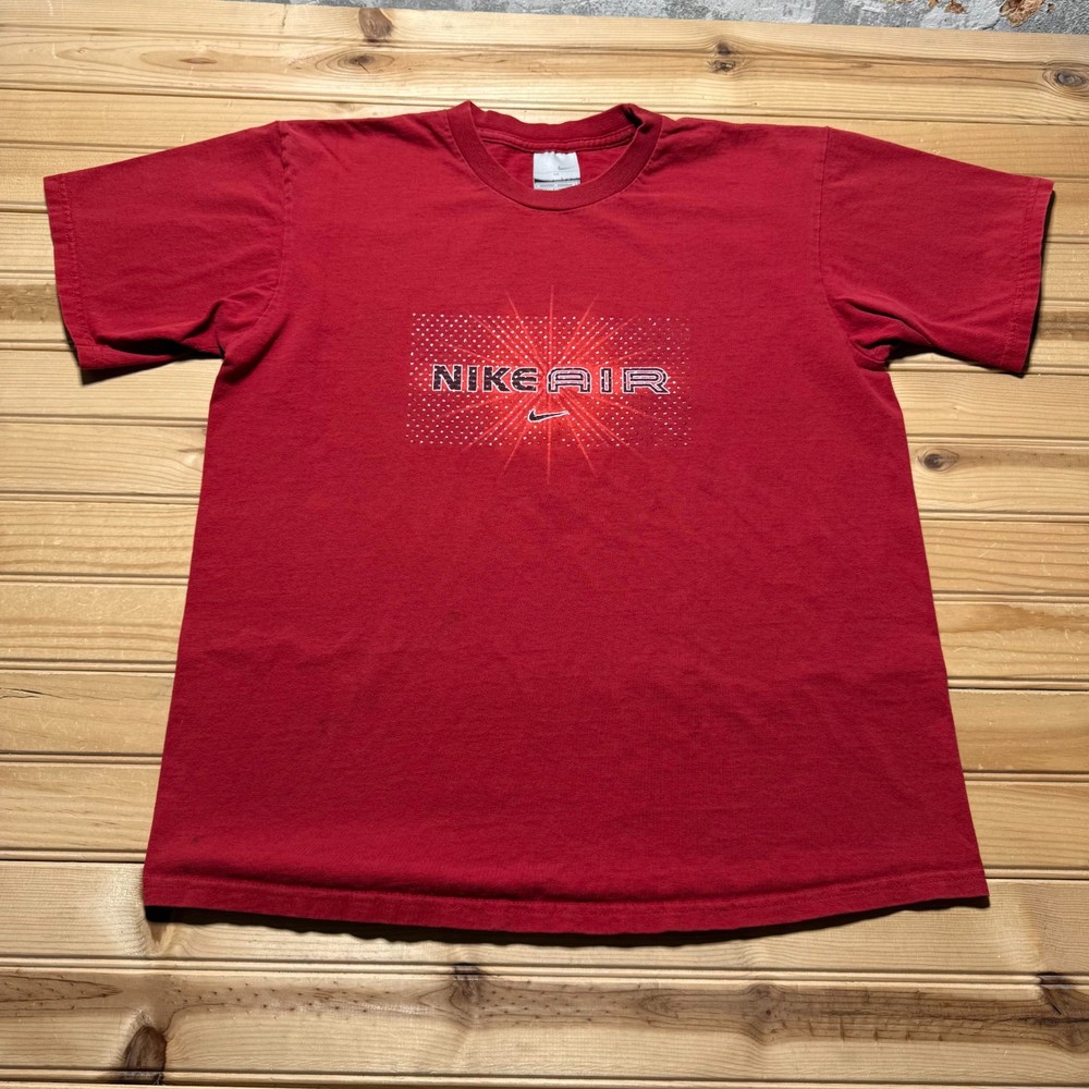 Vintage 90s Nike Air Swoosh Sunburst Starburst Sports Graphic T-Shirt USA Medium
