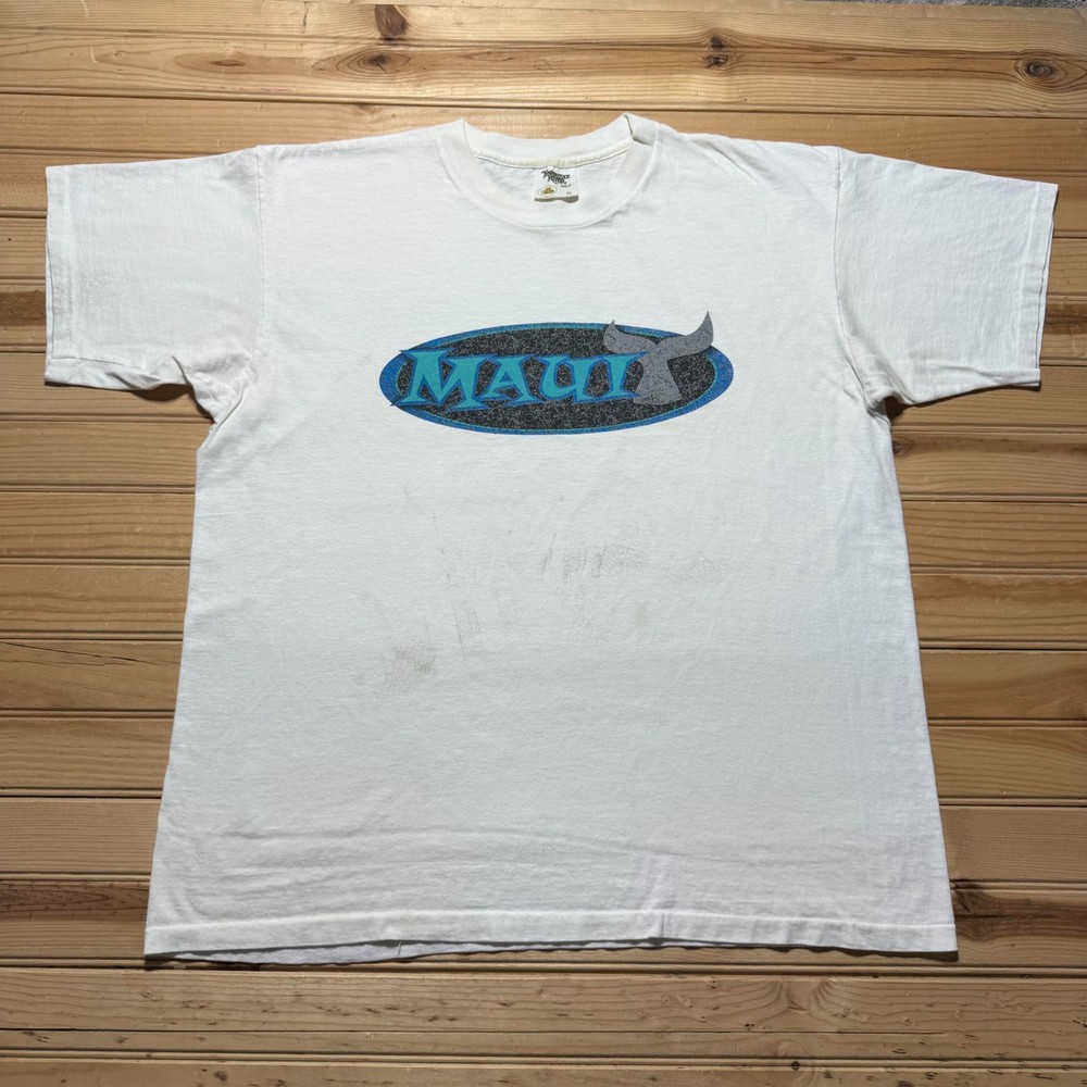 Vintage 90s Maui Island Whale Tail Hawaiian Single Stitch Graphic T-Shirt - XL