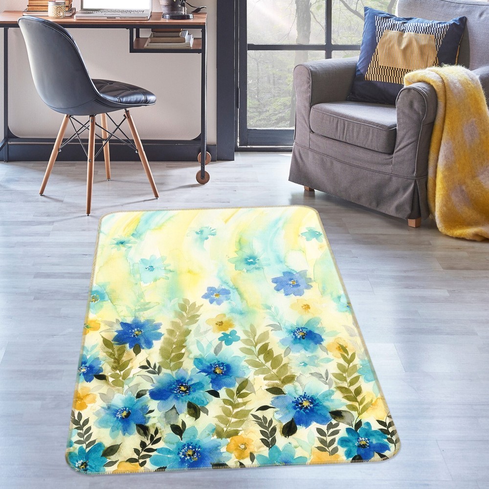 3D Watercolor Floral ZHUC2487 Game Non Slip Carpet Mat Photo Carpet Amy
