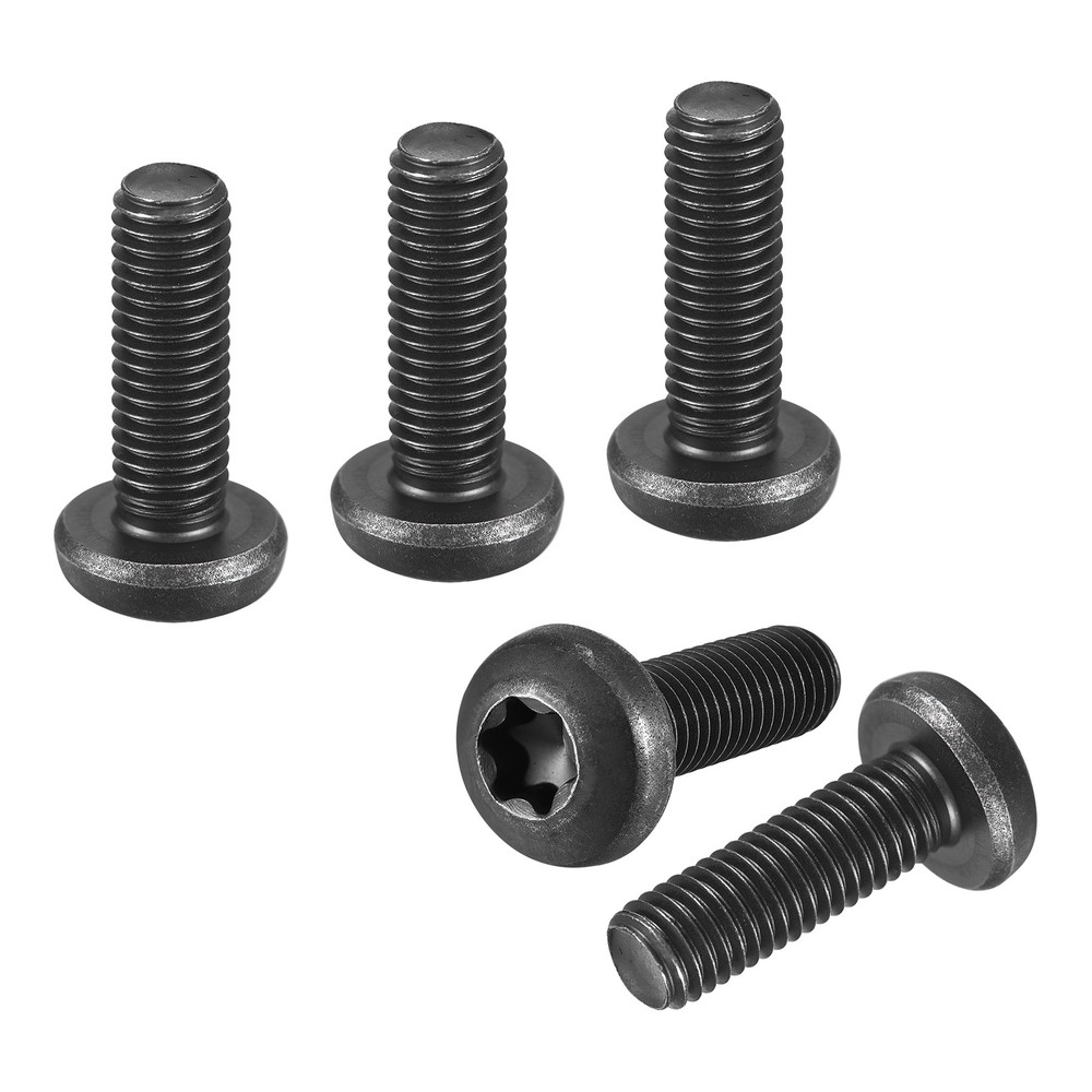 M10x30mm Pan Head Torx Security Screws - 10Pack - Carbon Steel - Black