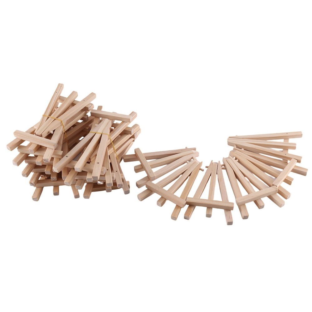 24Pcs 12.7cm Wooden Display Stands for Tabletop Easels and Photos 4546