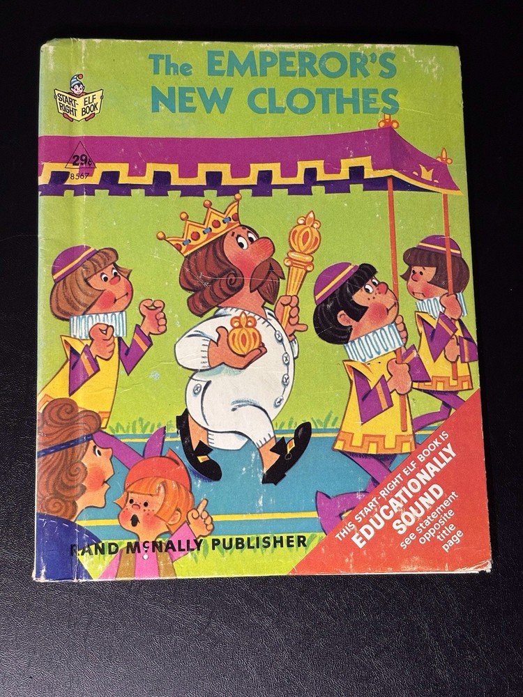 Rare Old Vintage Original Rand McNally Elf Book The Emperor's New Clothes 1968