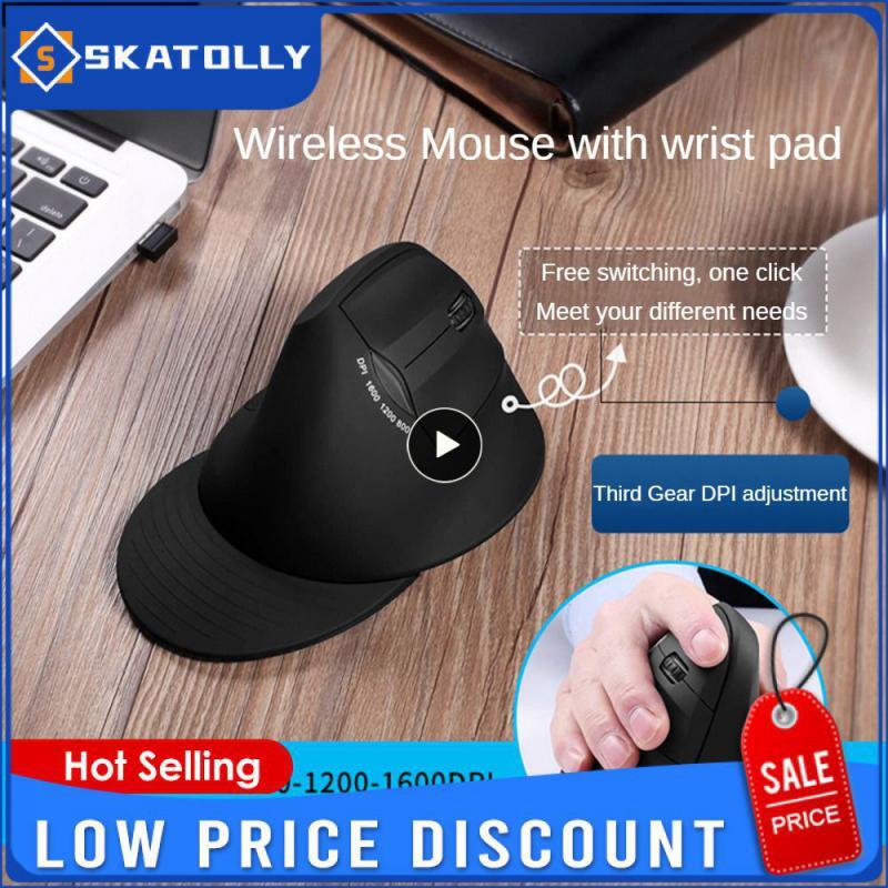 Accurate Upright Wireless Vertical Mouse with USB for Enhanced Comfort and Convenience-image