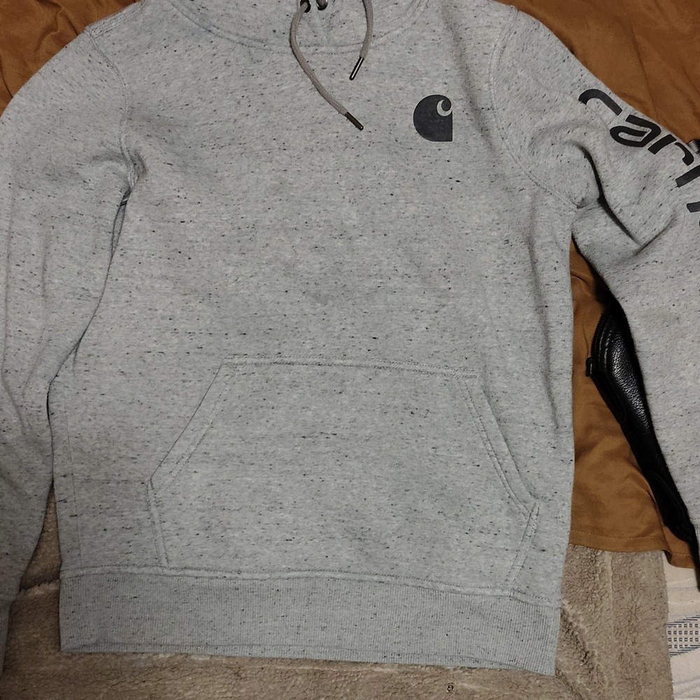 Carhartt Women's Pullover Hoodie Gray S (4/6) Relaxed Fit Long Sleeve