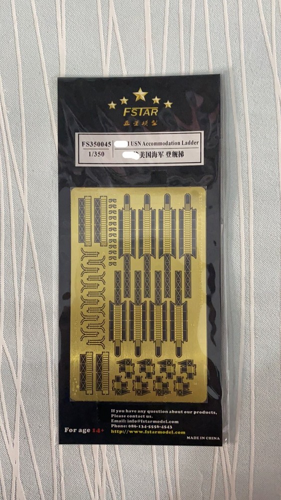Metallic Photo-Etched Warships Upgrade Parts 1:350 USN Accommodation Ladder-image