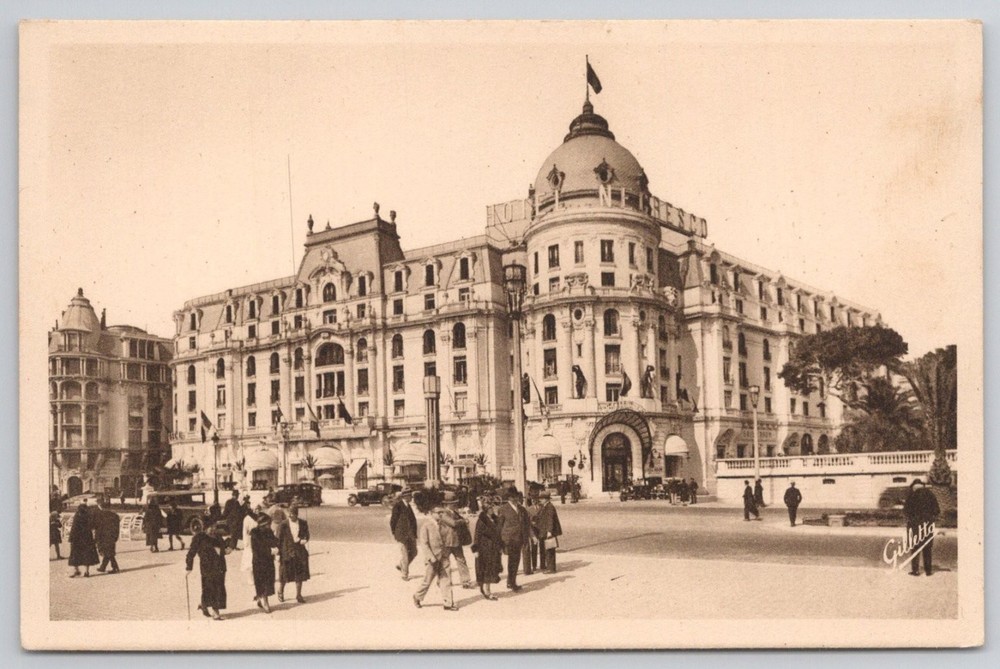 Hotel Negresco Nice France Postcard L. Gilletta Promenade des Anglais