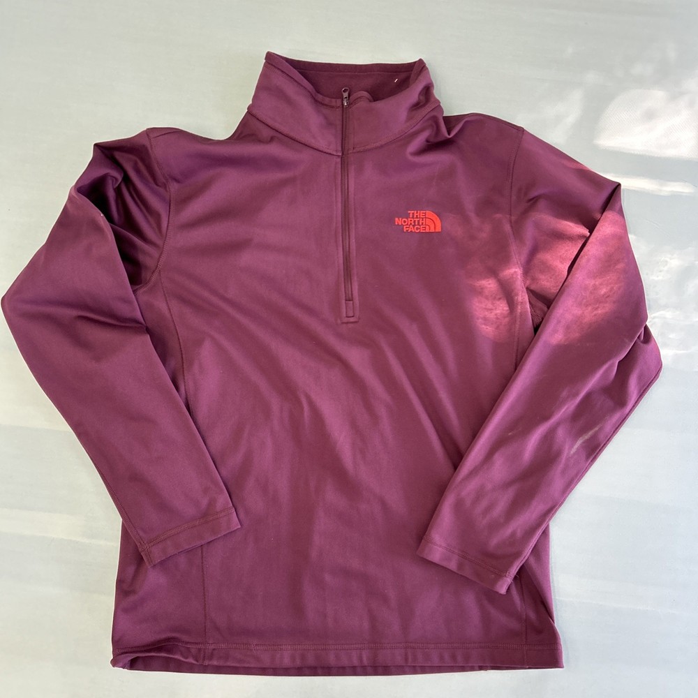 The North Face TNF Tech Glacier 1/4 Zip Pullover Mens L Maroon NF0A2VG7