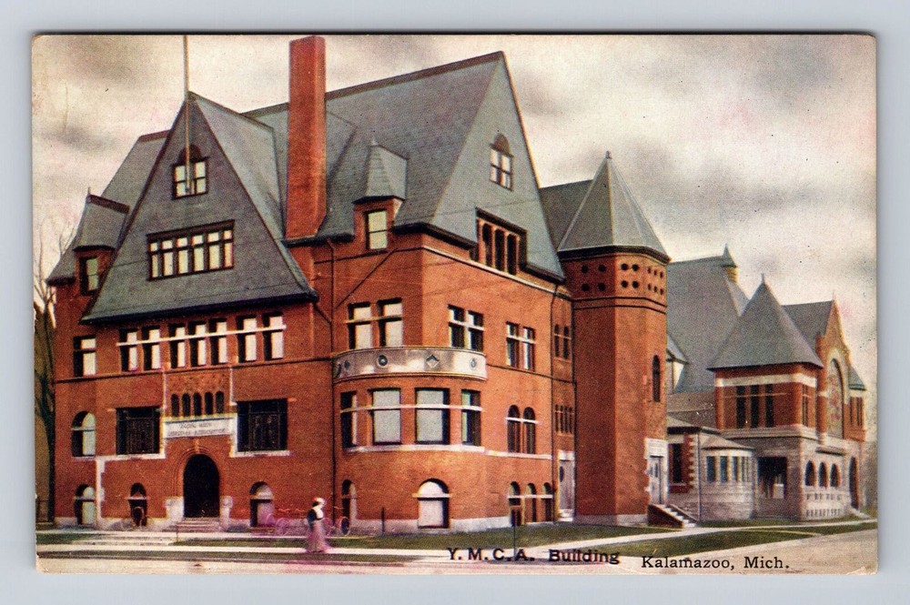 Kalamazoo MI-Michigan, Y.M.C.A Building, Antique Vintage Souvenir Postcard