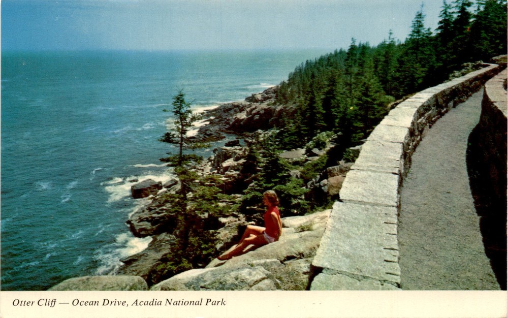 Otter Cliff, Ocean Drive, Acadia National Park, Bar Harbor, Maine, Postcard