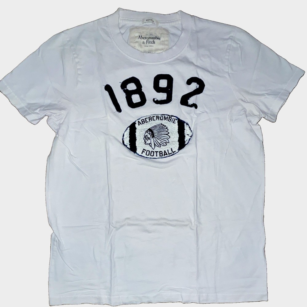 Abercrombie & Fitch Men’s White Tee Crew Neck - M Size