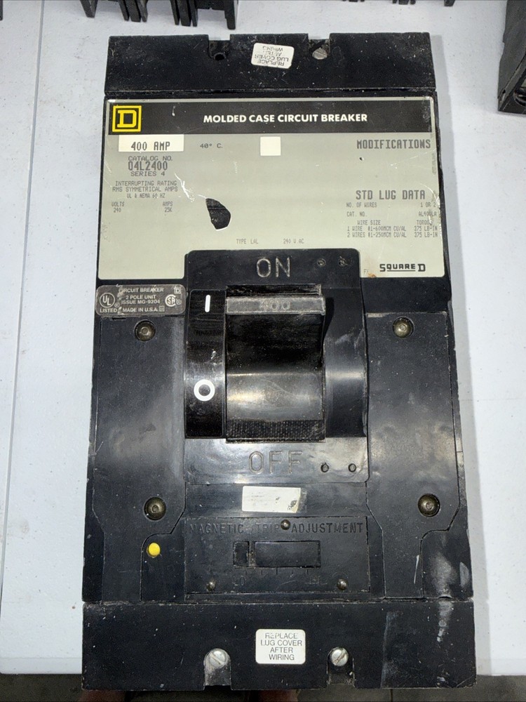 Q4L2400 - Square D 400A 240V 2-Pole Thermal Magnetic Molded Case Circuit Breaker