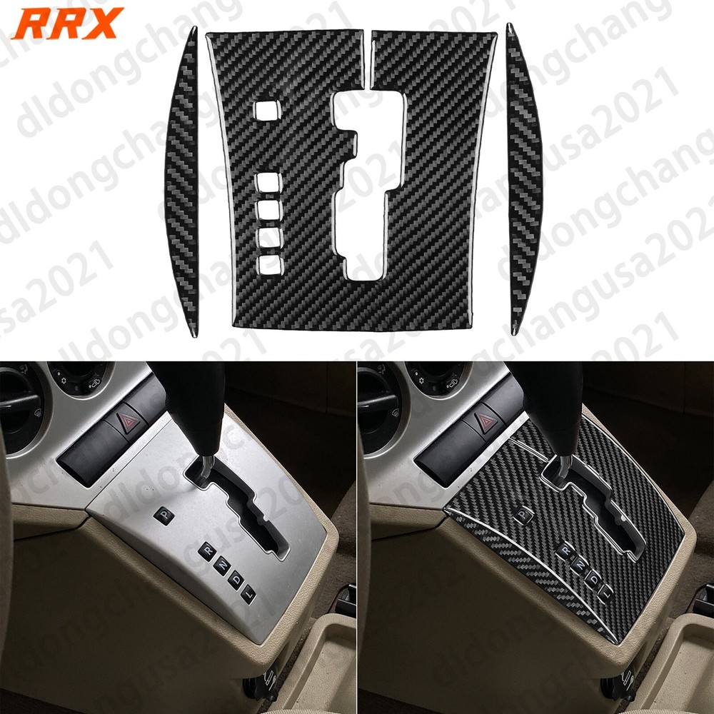 3Pcs Real Carbon Fiber Console Gear Shift Panel Cover For Dodge Caliber 2007-09