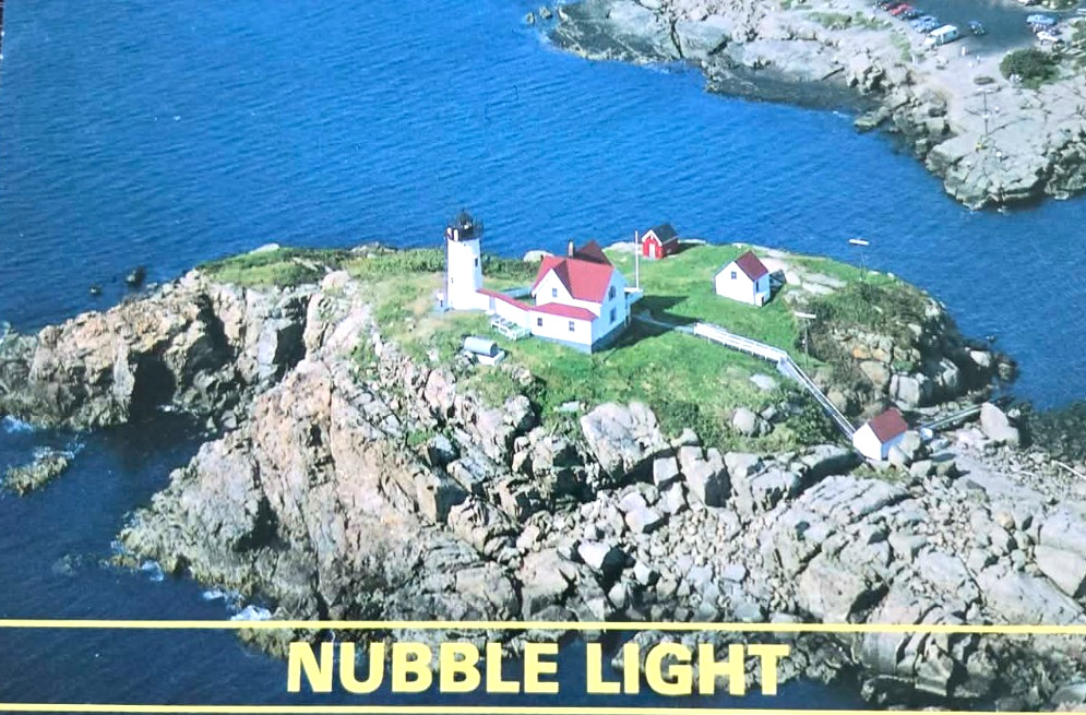 Postcard ME Nubble Lighthouse Tower Station Cape Neddick York