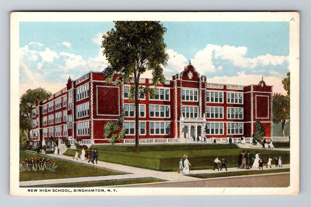 Binghamton NY-New York New High School Vintage Postcard Standard Postal Post PC