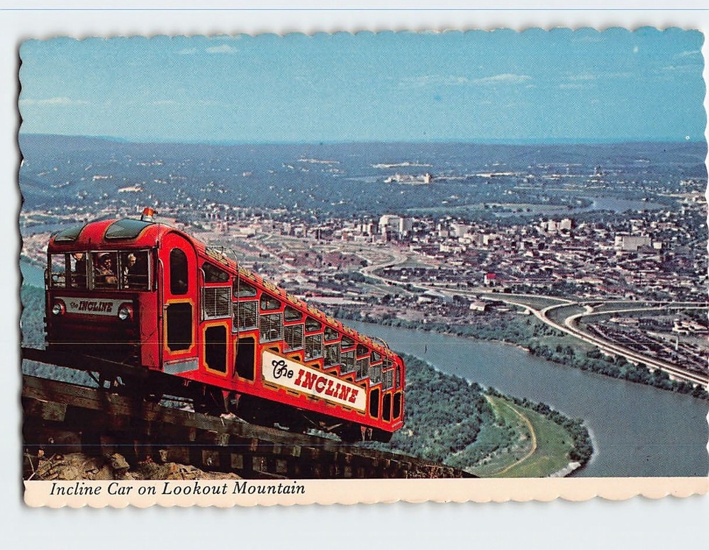 Postcard Incline Car on Lookout Mountain Chattanooga Tennessee USA