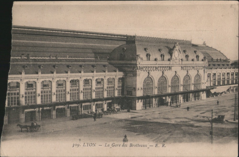 France La Gare des Brotteaux,Lyon Original Vintage Postcard