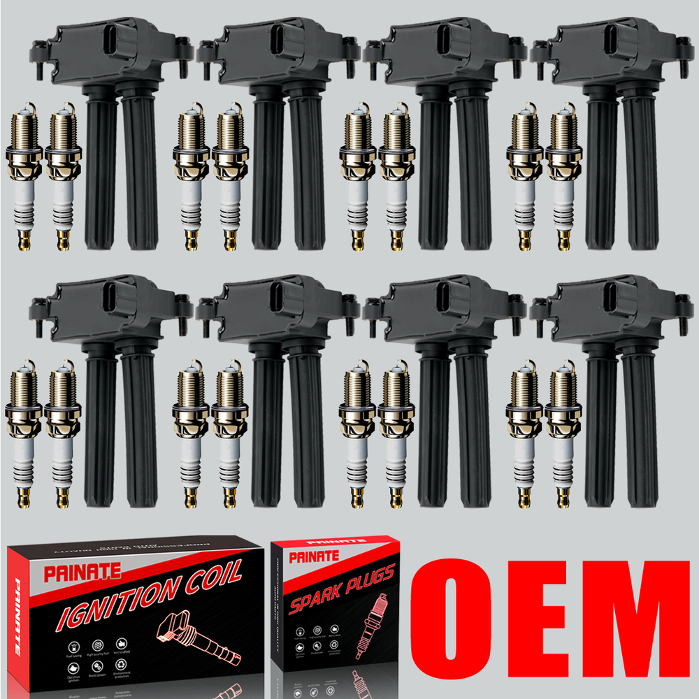 8X Brand OEM Ignition Coil & 16X Iridium Spark Plug For Dodge Ram Jeep 5.7 UF504
