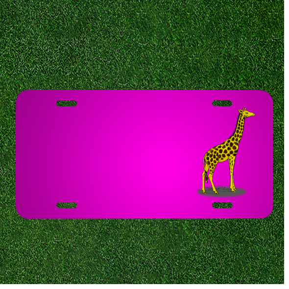 Custom Personalized Car License Plate With Add Names To Giraffe Wildlife High