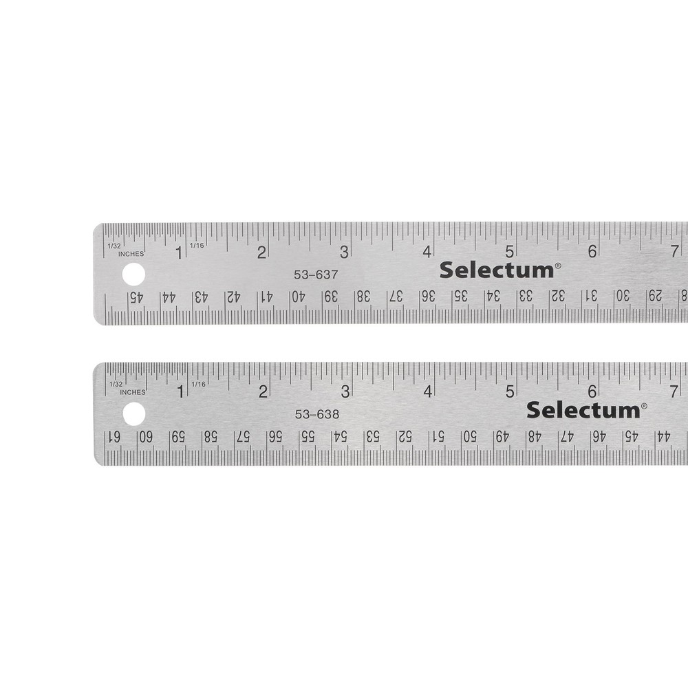 2pcs Stainless Steel Rulers with Non-Skid Backing 18