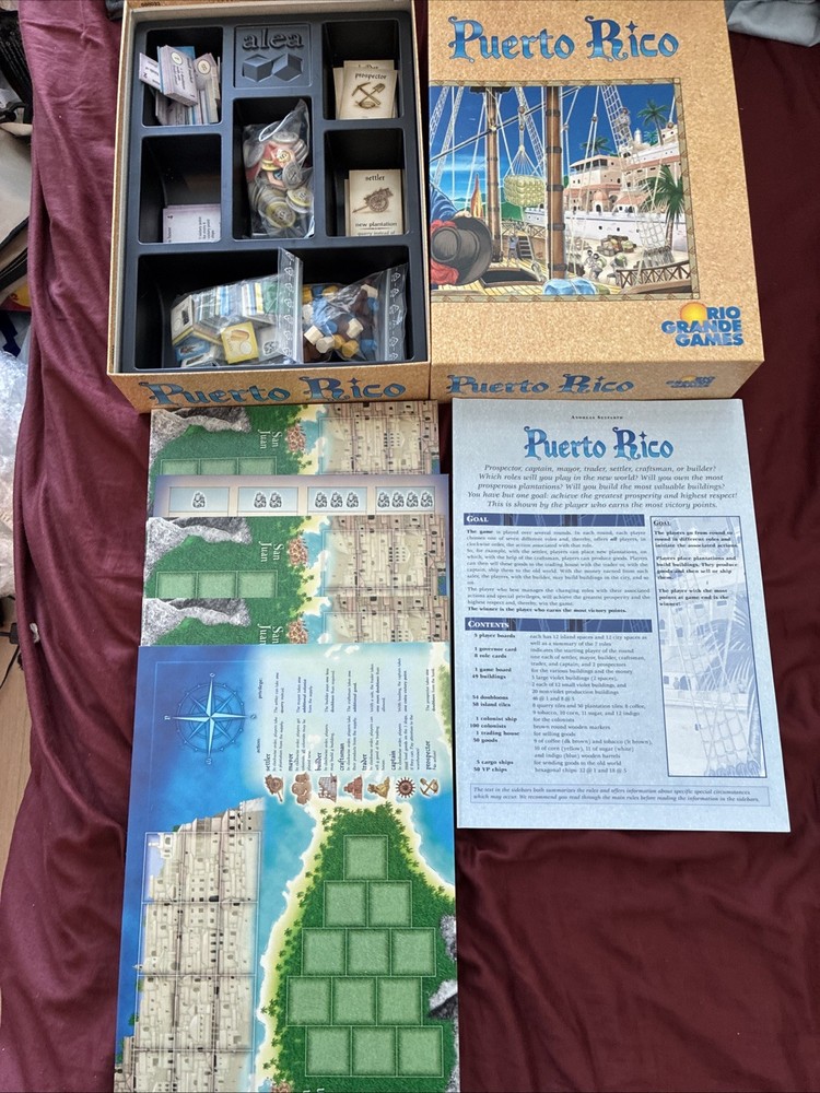 Puerto Rico Board Game - Rio Grande Games 100% COMPLETE 2002 Andreas Seyfarth