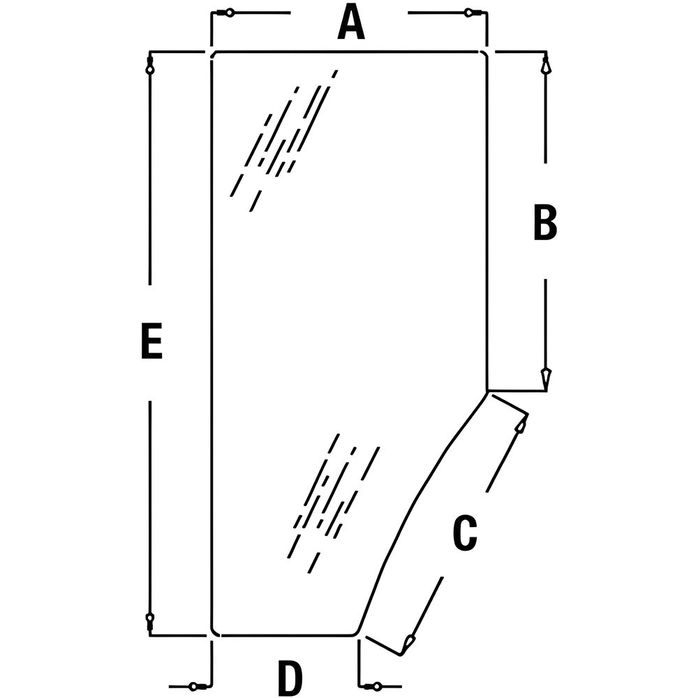 LH Door Glass Fits John Deere Replaces R131163