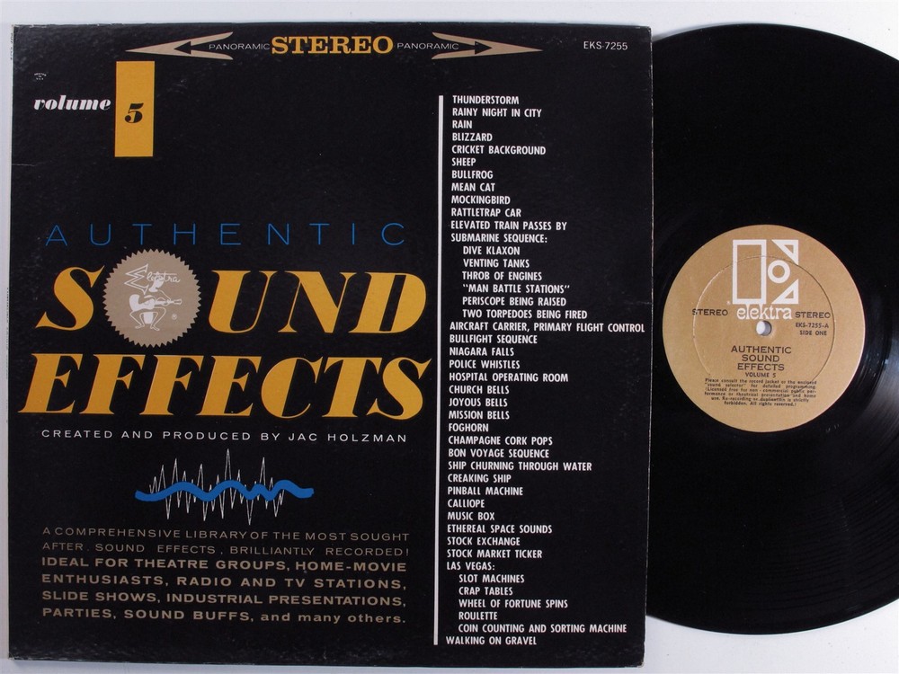 AUTHENTIC SOUND EFFECTS VOL. 5 Jac Holzman ELEKTRA LP c