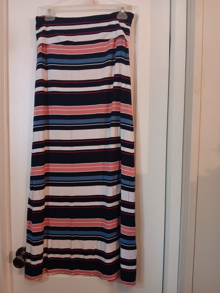 Max Studio Women's Long Multicolor Skirt Size Medium,  Multicolor Striped