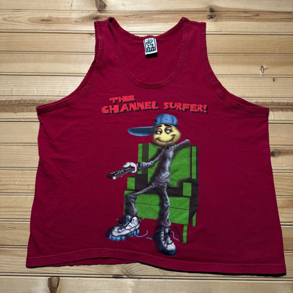 Vintage 90s The Channel Surfer Skate Streetwear Graphic Tank Top Men's - Size XL